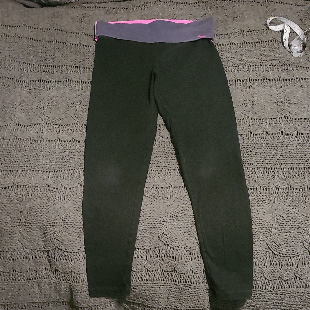PINK VS foldover leggings with Pink and Gray Waistband